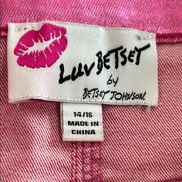 Luv Betsey by Betsey Johnson Pink Metallic Foil Mini Skirt Tween Size 14/16 NWT - Picture 4 of 11